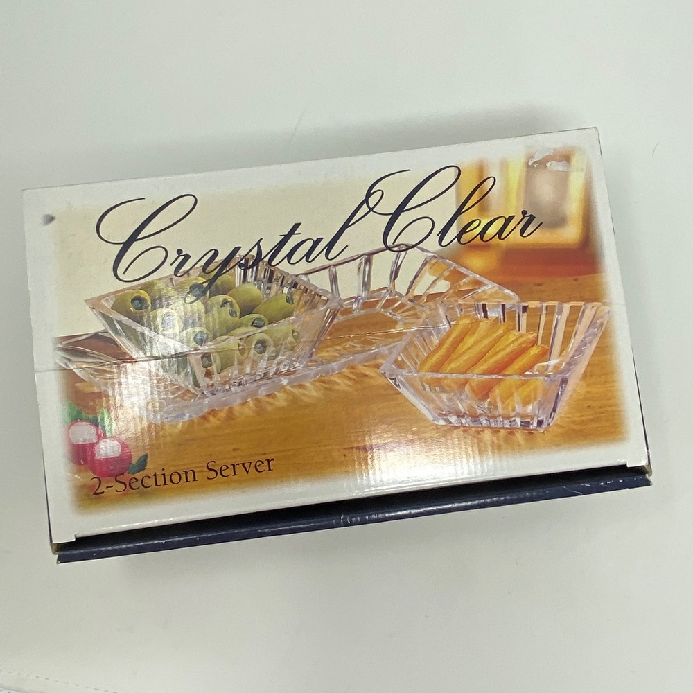 Crystal Clear 2-Section Server with Tray Lead Free